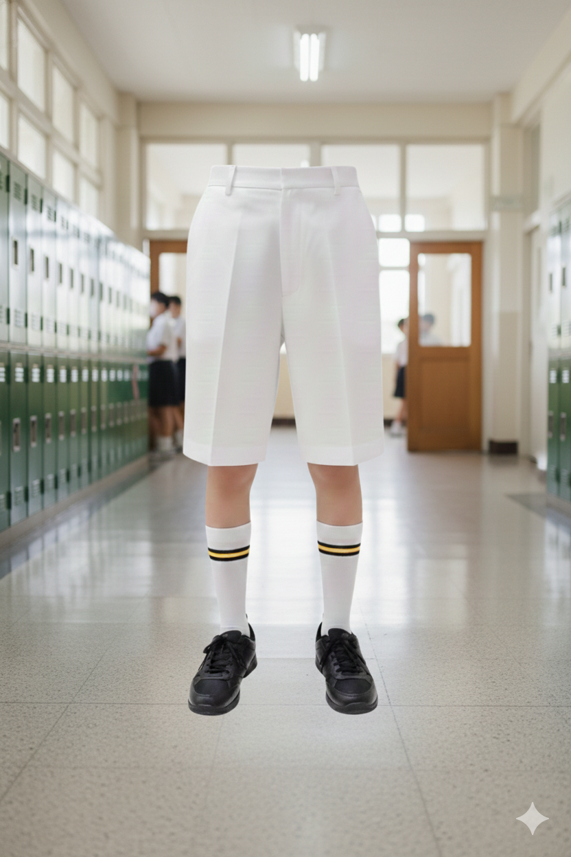 Bishop's White Half Pant