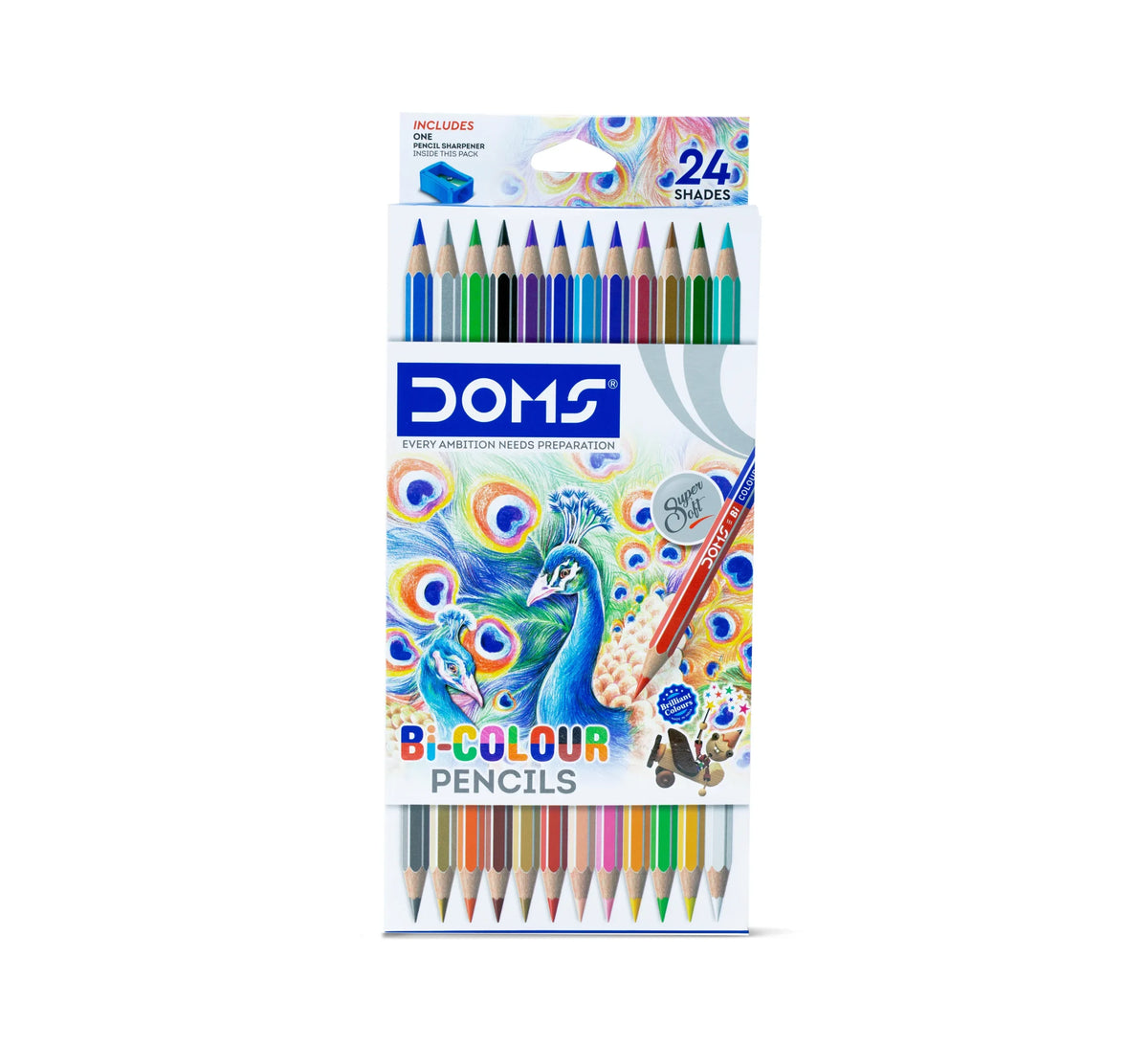 DOMS Bi-Colour Pencils, 24 Shades