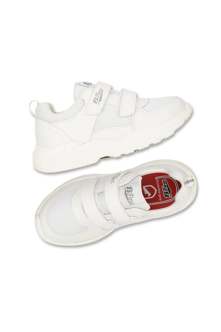 B First Velcro White Shoes