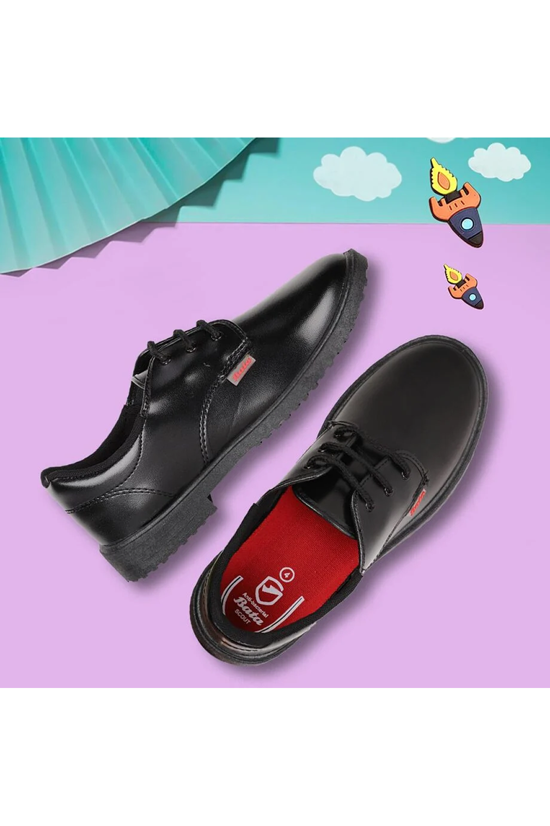 Bata Black Lace Boy Shoes