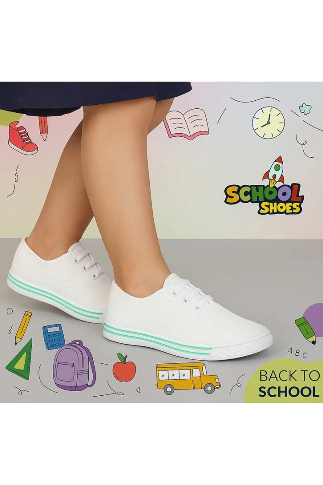 Binny Canvas White Lace