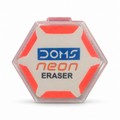 DOMS Neon Hex Eraser — Coral — AI-cleaned product photograph