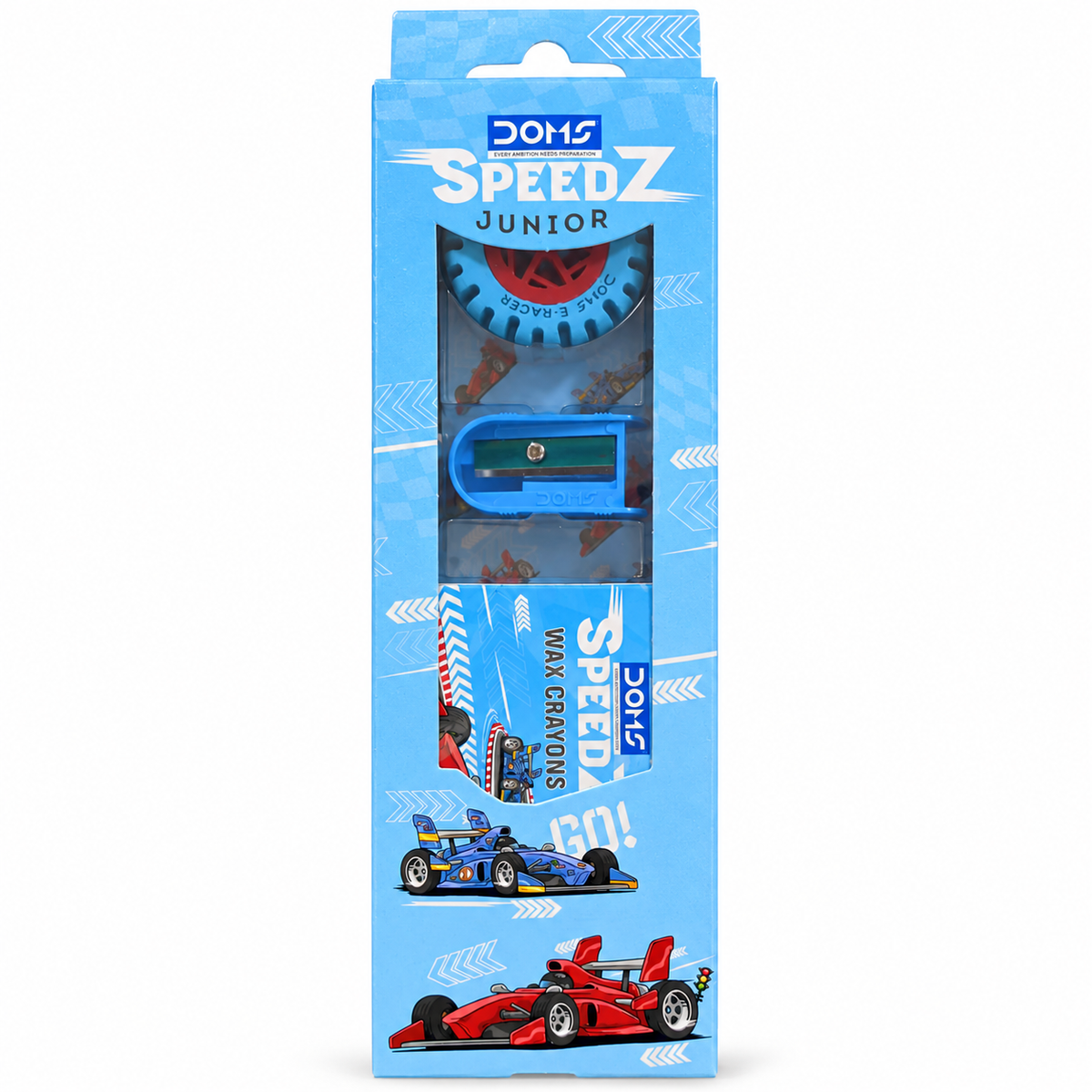 DOMS SpeedZ Junior Stationery Kit — Blue accessories — AI-cleaned product photograph