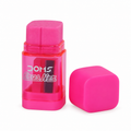 DOMS Neon Erasner eraser-sharpener, Pink, one piece, shown with its removable cap beside it; AI-enhanced product image