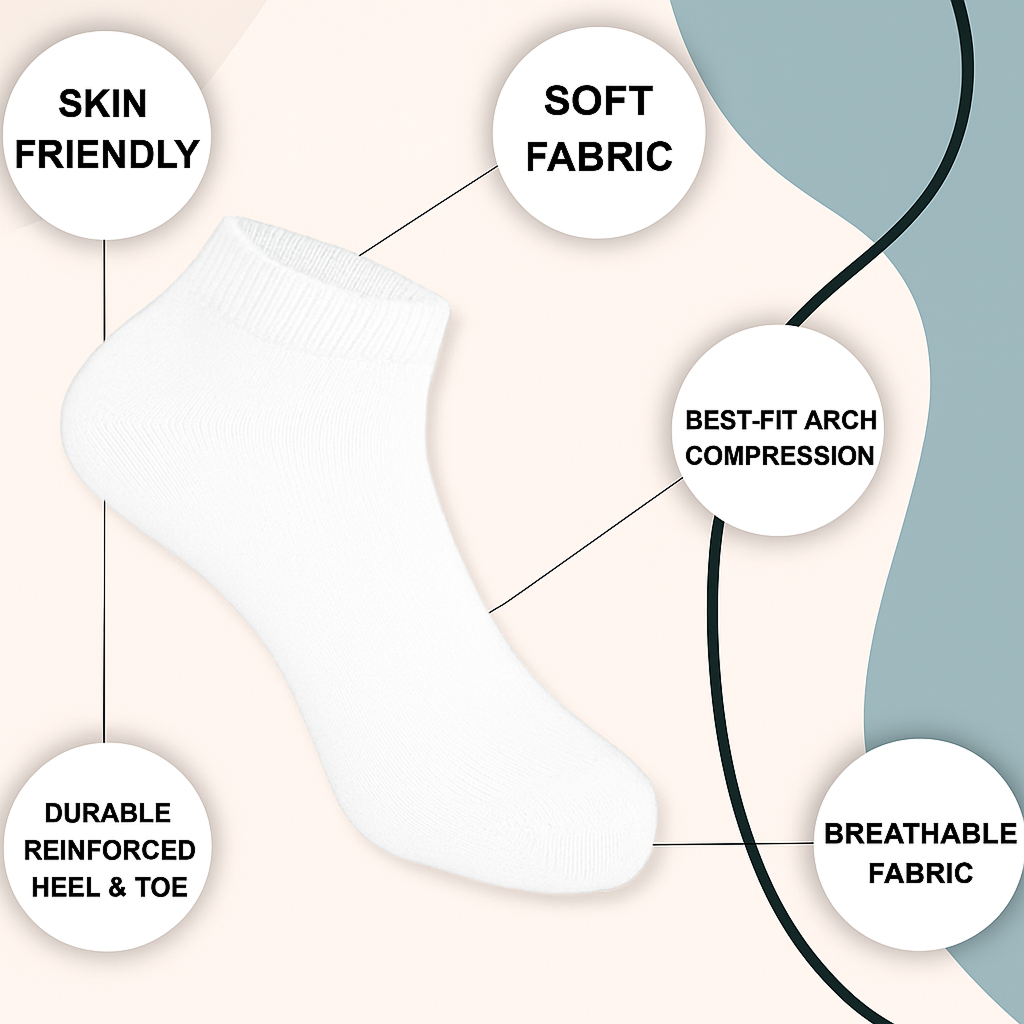 WHITE ANKLE SOCKS